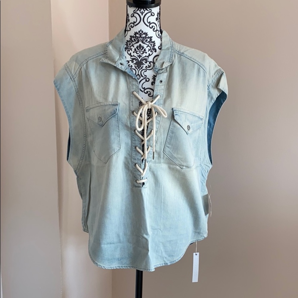 BLANK NYC for Bloomingdales Denim Top Size L